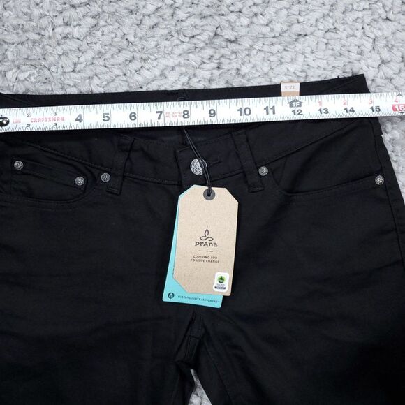 Prana Kara Rolled Skinny Jeans Black Size 2 26 Stretch Cuffed Low Rise - Picture 8 of 12